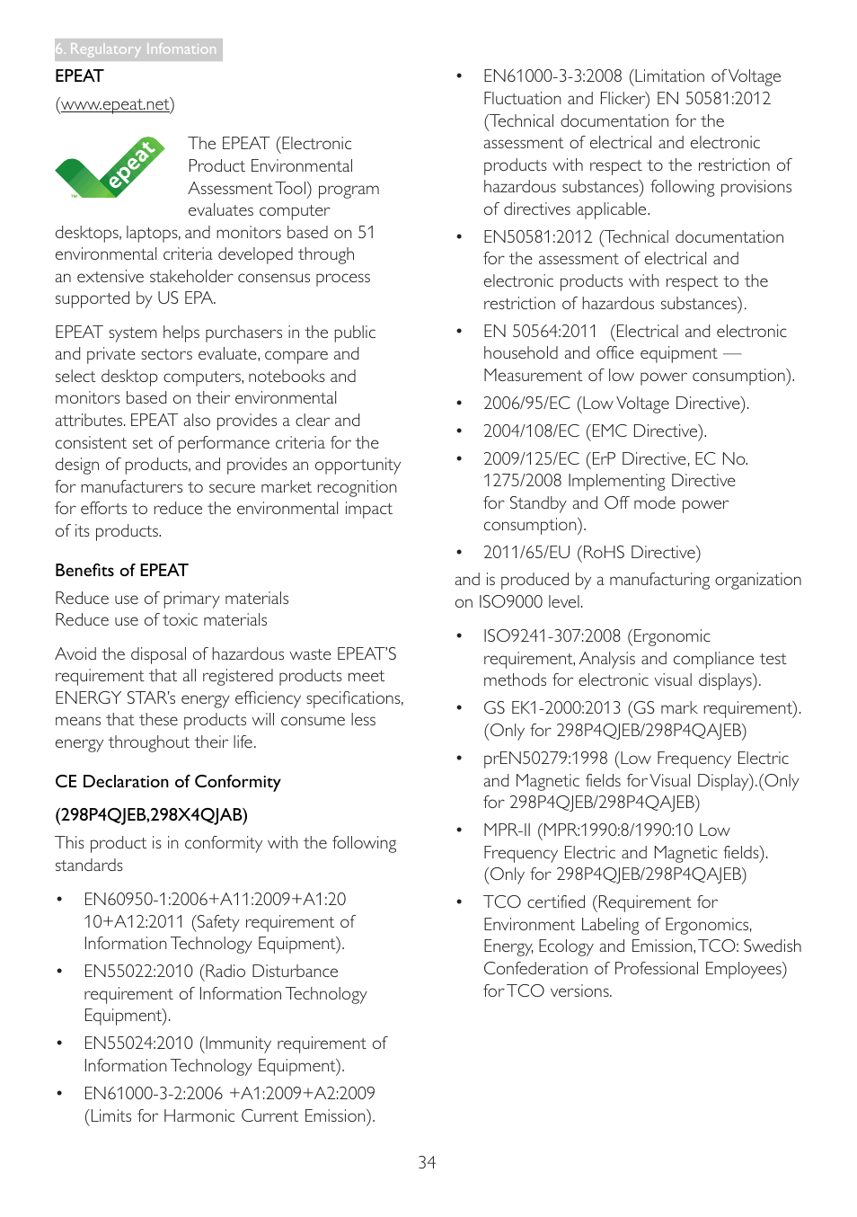 Philips 298P4QJEB-00 User Manual | Page 36 / 53