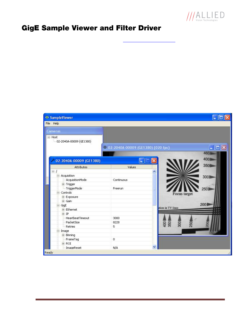 Gige sample viewer and filter driver | Allied International GX3300 User Manual | Page 23 / 35