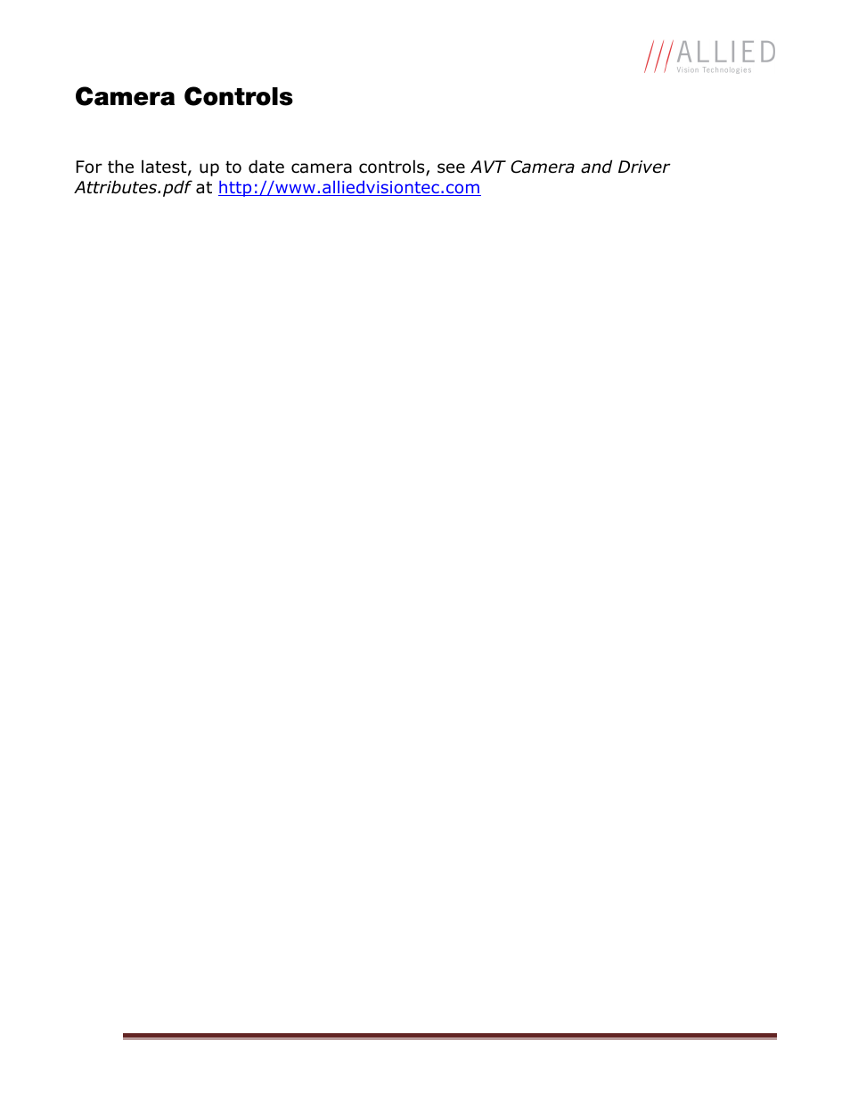 Camera controls | Allied International GX3300 User Manual | Page 35 / 35