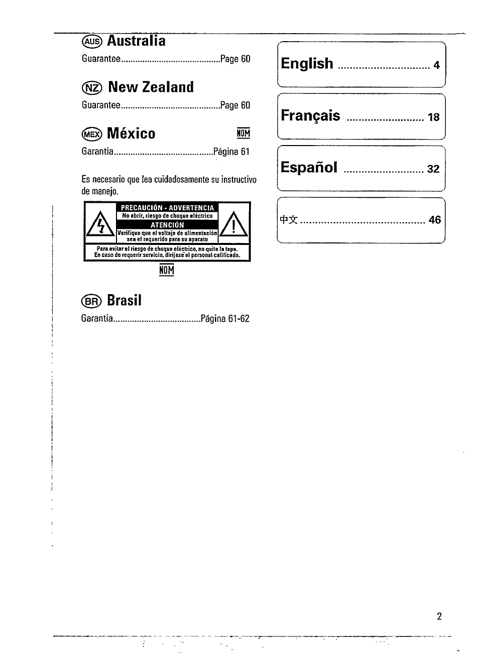 B^ brasil | Philips AZ241517 User Manual | Page 2 / 28