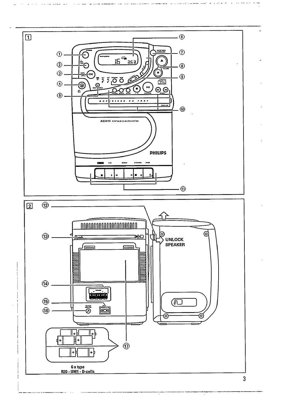 Philips AZ241517 User Manual | Page 3 / 28