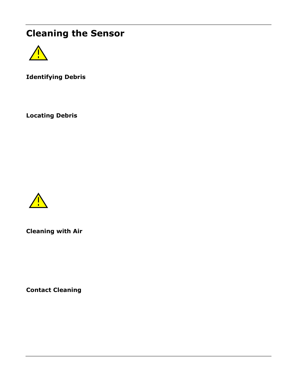 Cleaning the sensor | Allied International GX1660C User Manual | Page 13 / 41