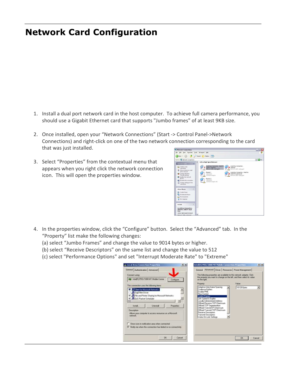 Network card configuration | Allied International GX1660C User Manual | Page 15 / 41