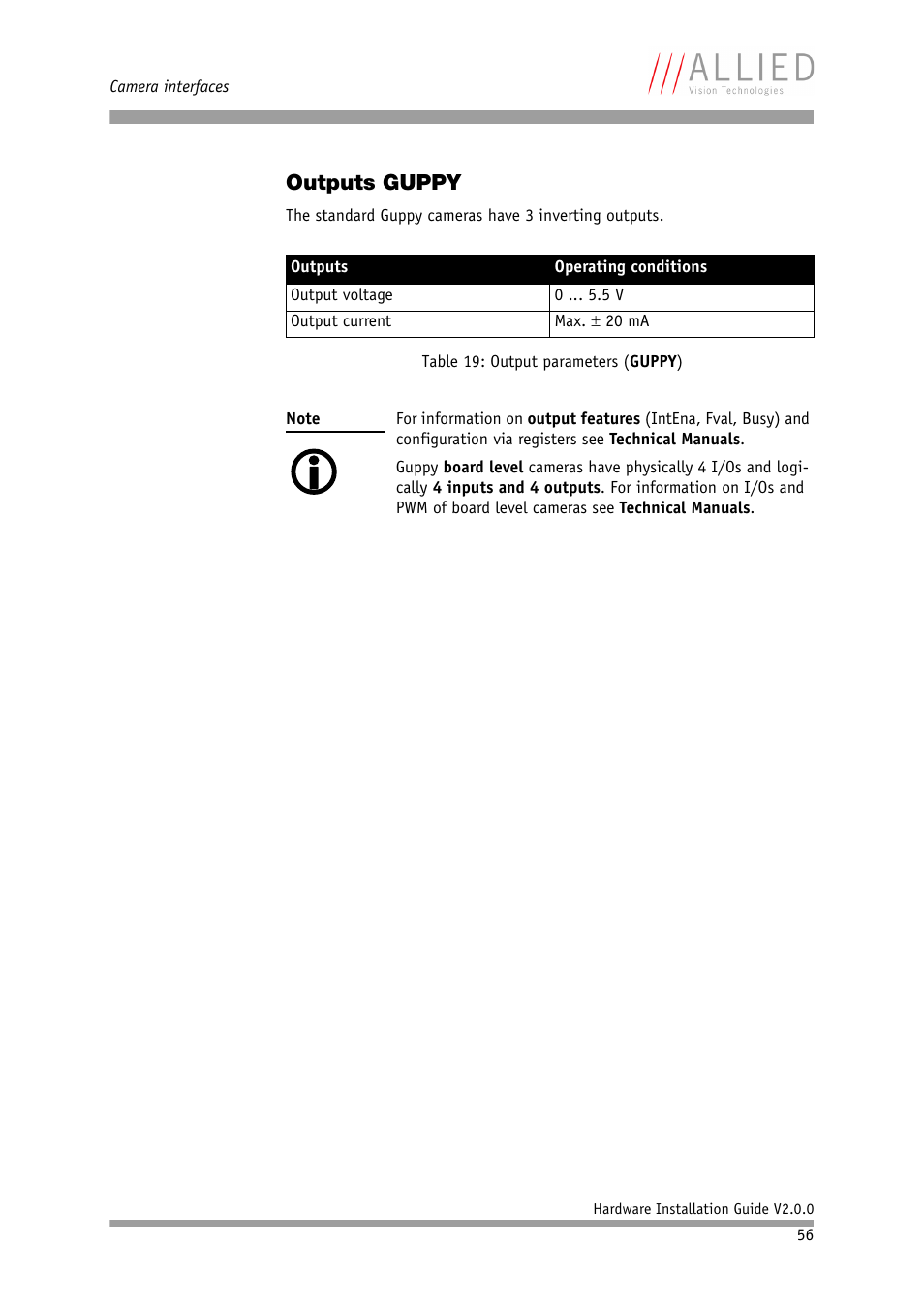 Outputs guppy | Allied International Home Security System User Manual | Page 56 / 63