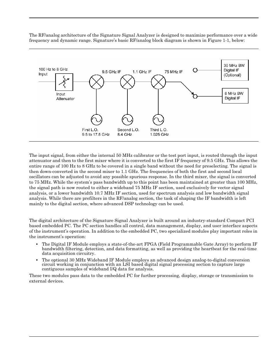 Rf/analog architecture, Digital architecture, Rf/analog architecture -3 | Digital architecture -3 | Anritsu Series MS278XB User Manual | Page 19 / 276