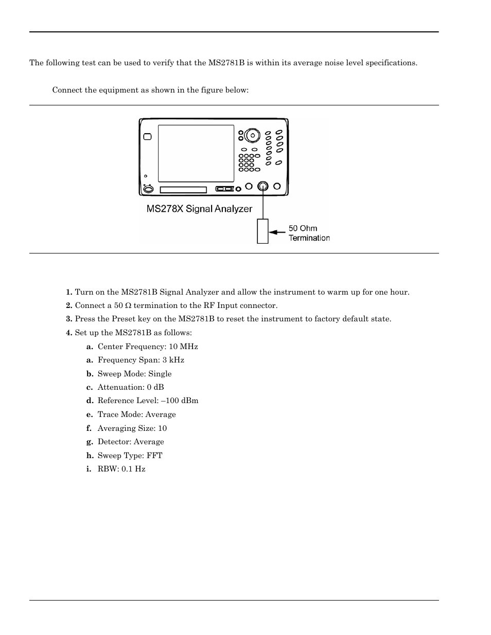 Average noise level, Average noise level -84, Test setup -84 | Test procedure -84 | Anritsu Series MS278XB User Manual | Page 240 / 276