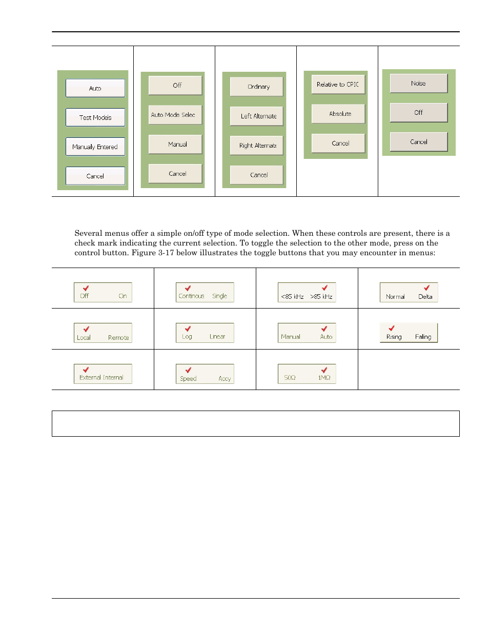 Toggle buttons -23 | Anritsu Series MS278XB User Manual | Page 75 / 276