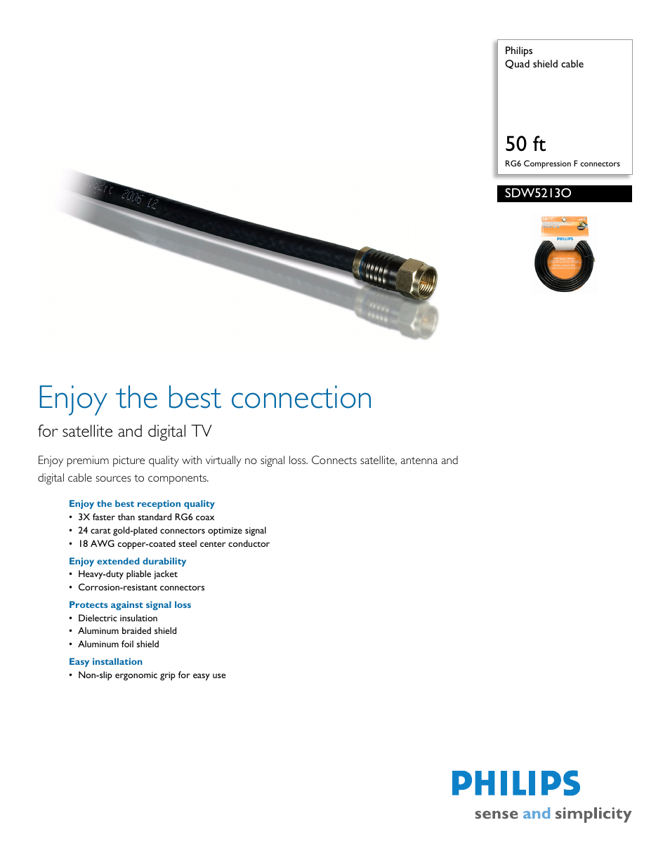 Philips SDW5213O-17 User Manual | 2 pages