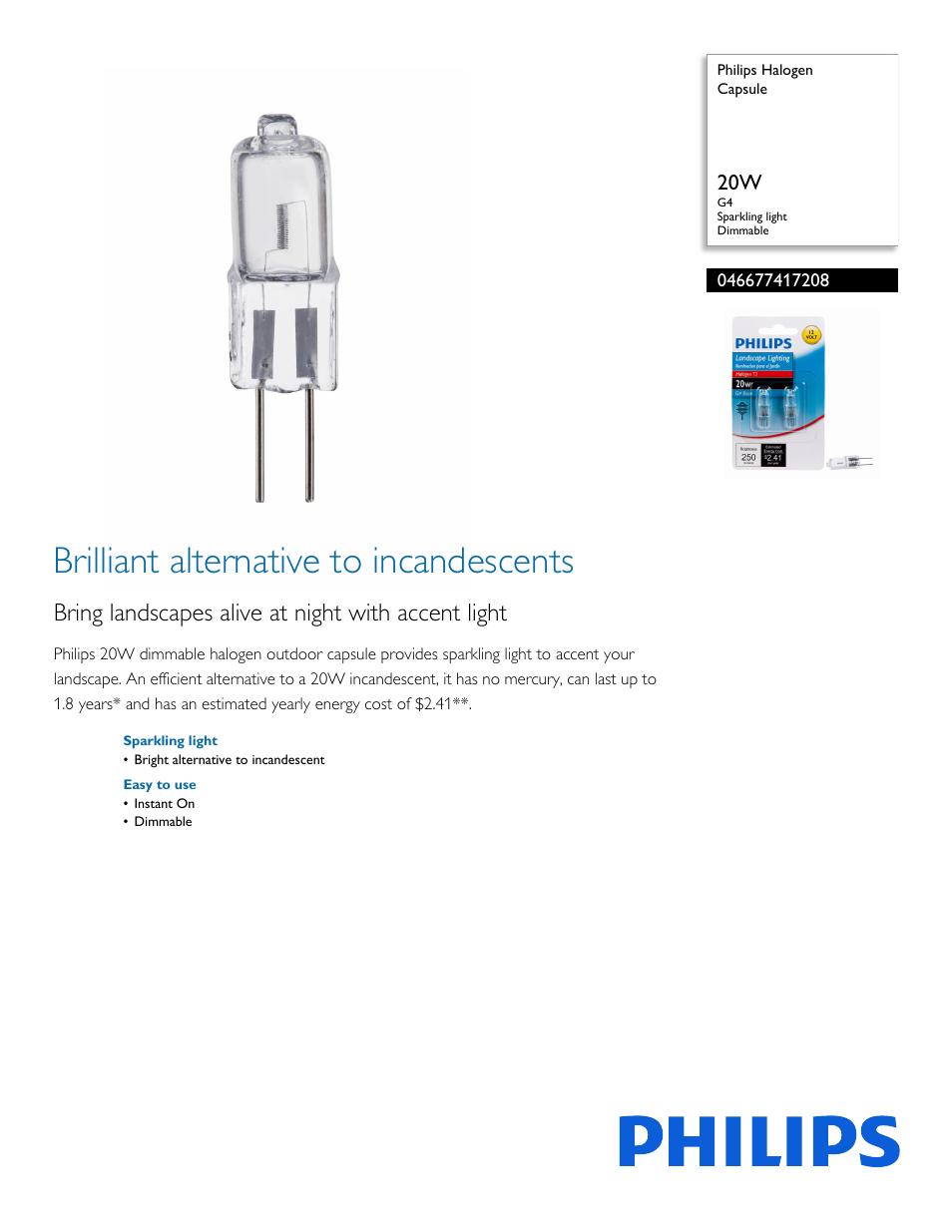 Philips 046677417208 User Manual | 2 pages