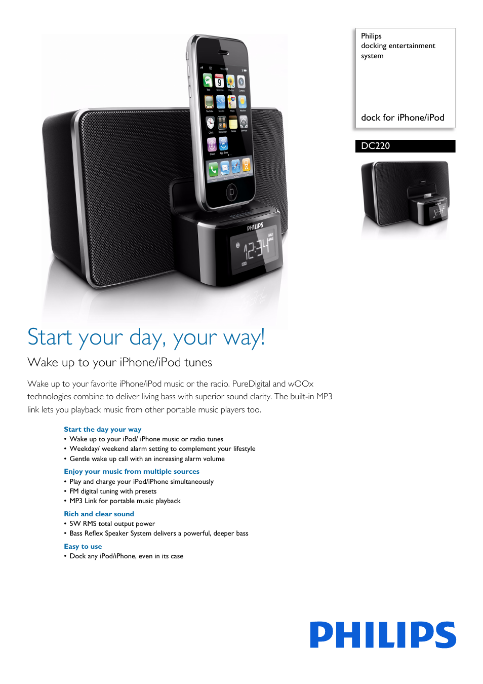 Philips DC220-37 User Manual | 2 pages