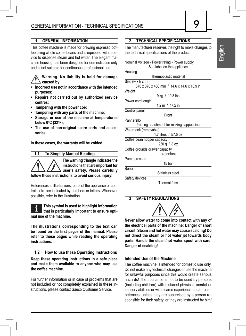 English | Philips 10002518 User Manual | Page 9 / 64