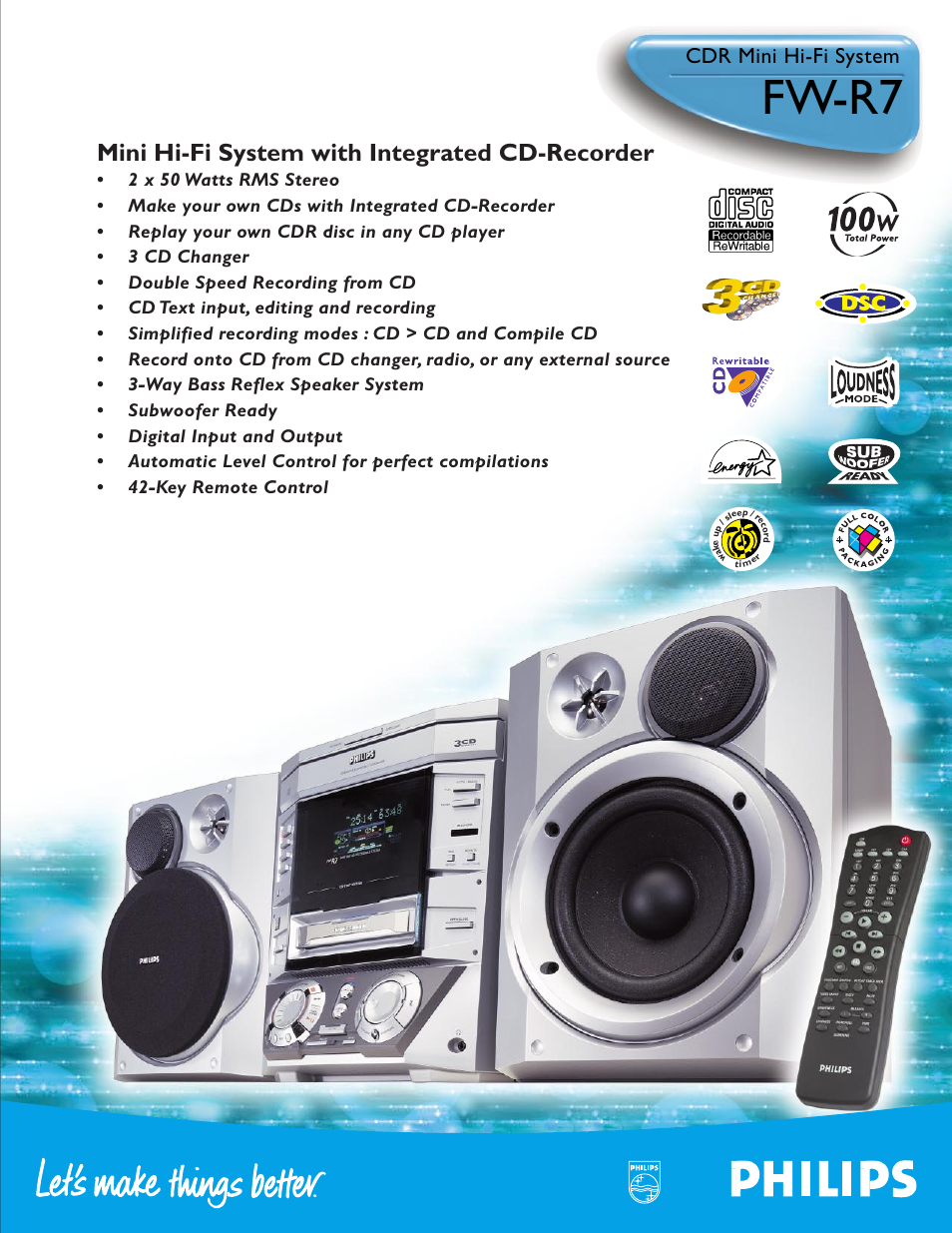 Philips FWR7R-37 User Manual | 2 pages
