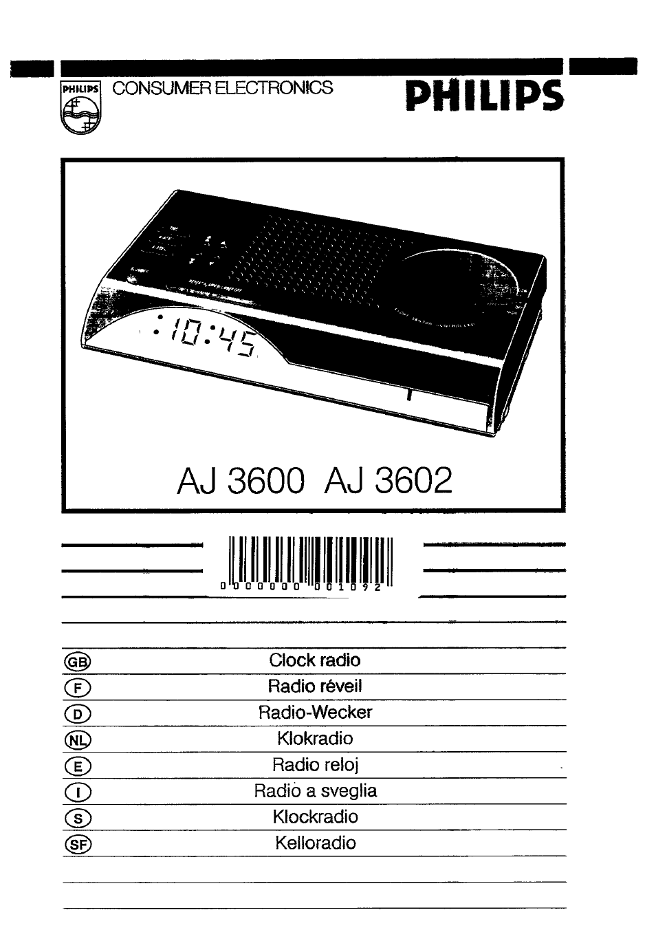 Philips AJ3600 User Manual | 10 pages
