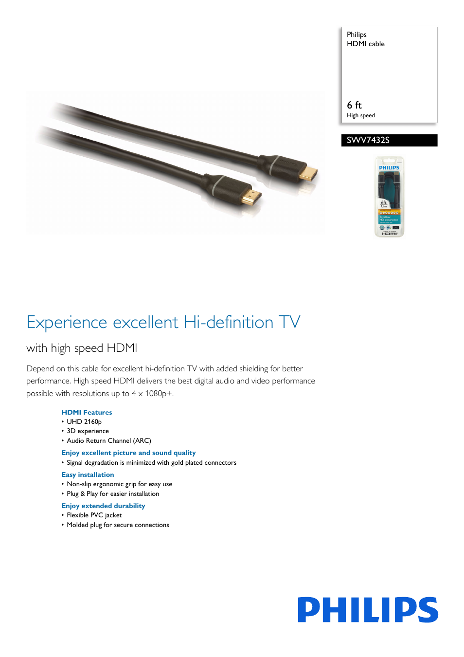 Philips SWV7432S-17 User Manual | 2 pages