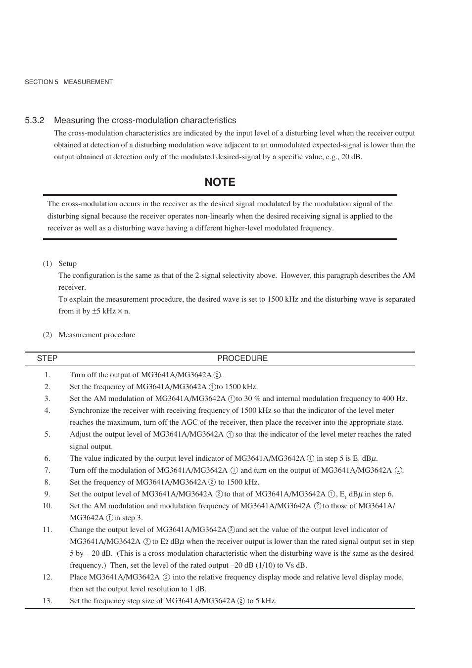 2 measuring the cross-modulation characteristics | Anritsu MG3641A User Manual | Page 104 / 212