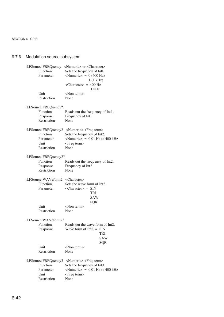 6 modulation source subsystem | Anritsu MG3641A User Manual | Page 148 / 212