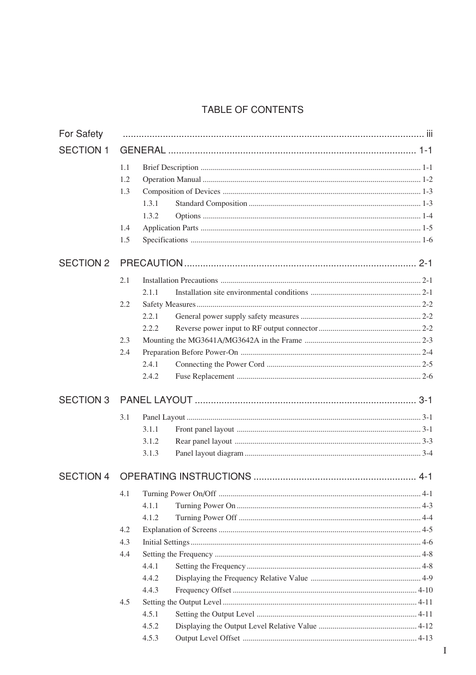 Anritsu MG3641A User Manual | Page 15 / 212