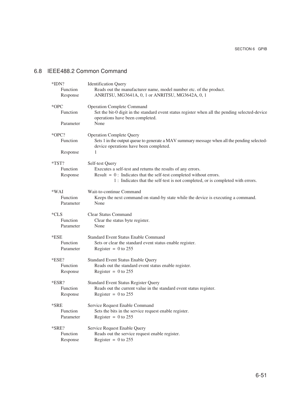 8 ieee488.2 common command | Anritsu MG3641A User Manual | Page 157 / 212