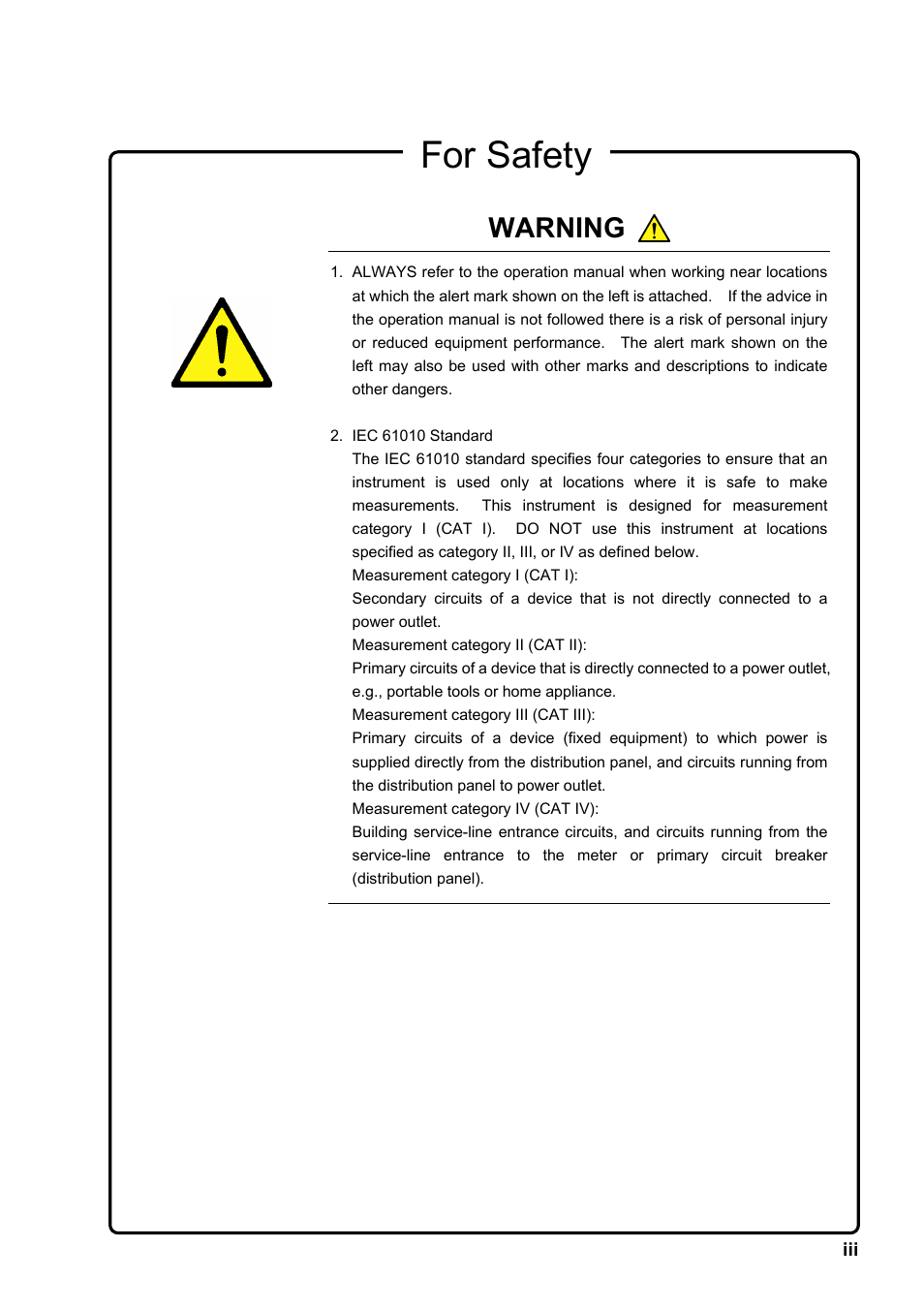 For safety, Warning | Anritsu MG3641A User Manual | Page 3 / 212