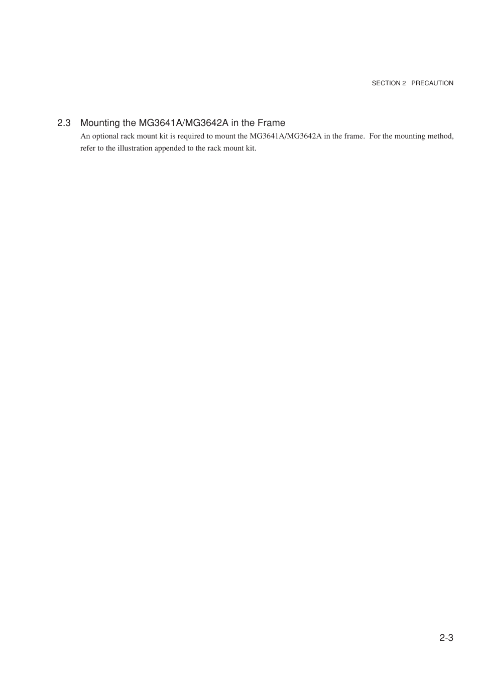 3 mounting the mg3641a/mg3642a in the frame | Anritsu MG3641A User Manual | Page 33 / 212