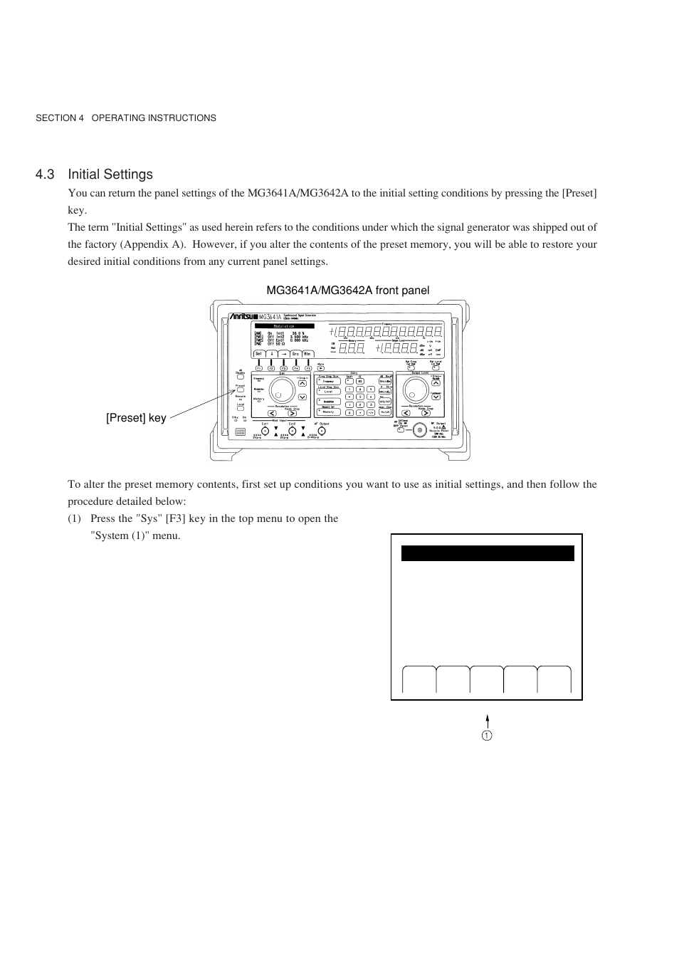 3 initial settings | Anritsu MG3641A User Manual | Page 46 / 212