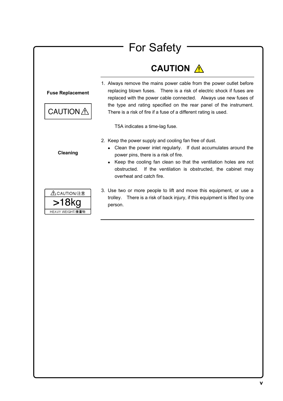 For safety, Caution | Anritsu MG3641A User Manual | Page 5 / 212