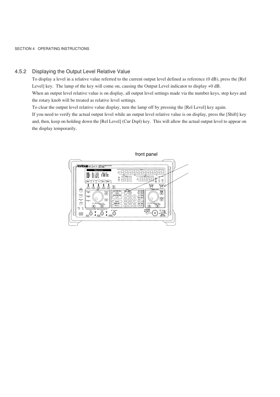 2 displaying the output level relative value | Anritsu MG3641A User Manual | Page 52 / 212