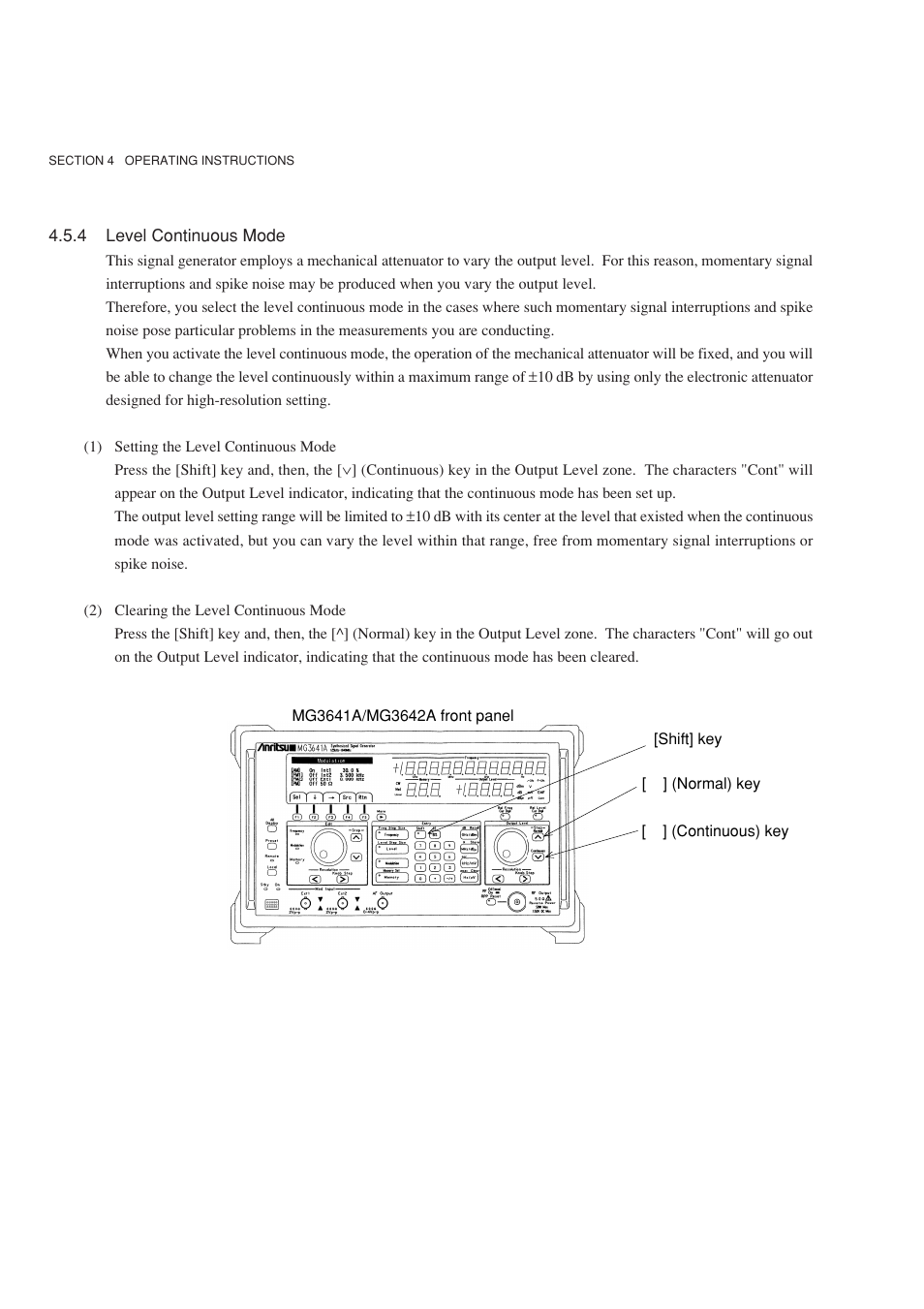 4 level continuous mode | Anritsu MG3641A User Manual | Page 54 / 212