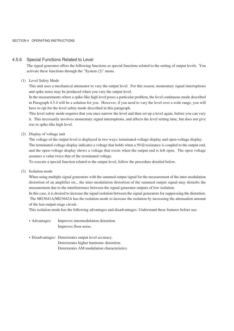 6 special functions related to level | Anritsu MG3641A User Manual | Page 56 / 212