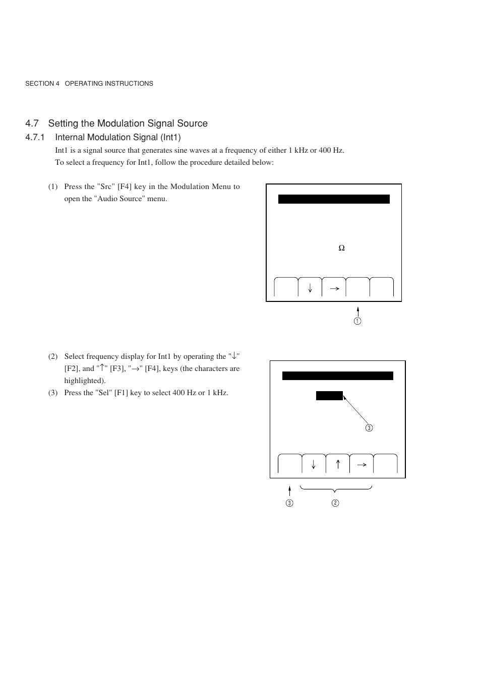 7 setting the modulation signal source, 1 internal modulation signal (int1) | Anritsu MG3641A User Manual | Page 64 / 212