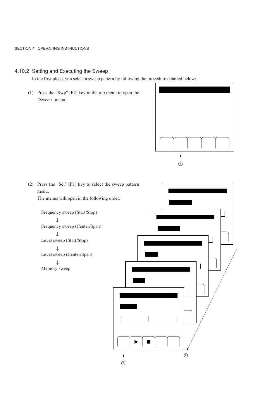 2 setting and executing the sweep | Anritsu MG3641A User Manual | Page 76 / 212