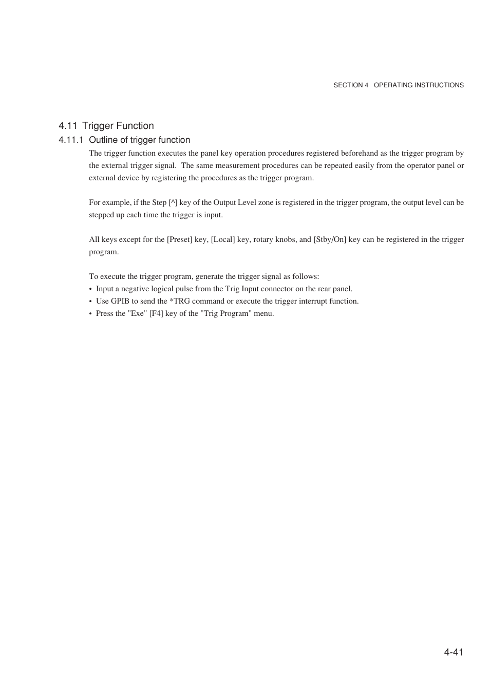 11 trigger function, 1 outline of trigger function | Anritsu MG3641A User Manual | Page 81 / 212