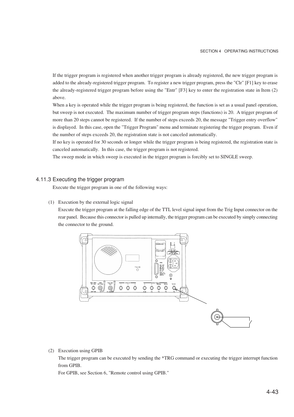 3 executing the trigger program | Anritsu MG3641A User Manual | Page 83 / 212
