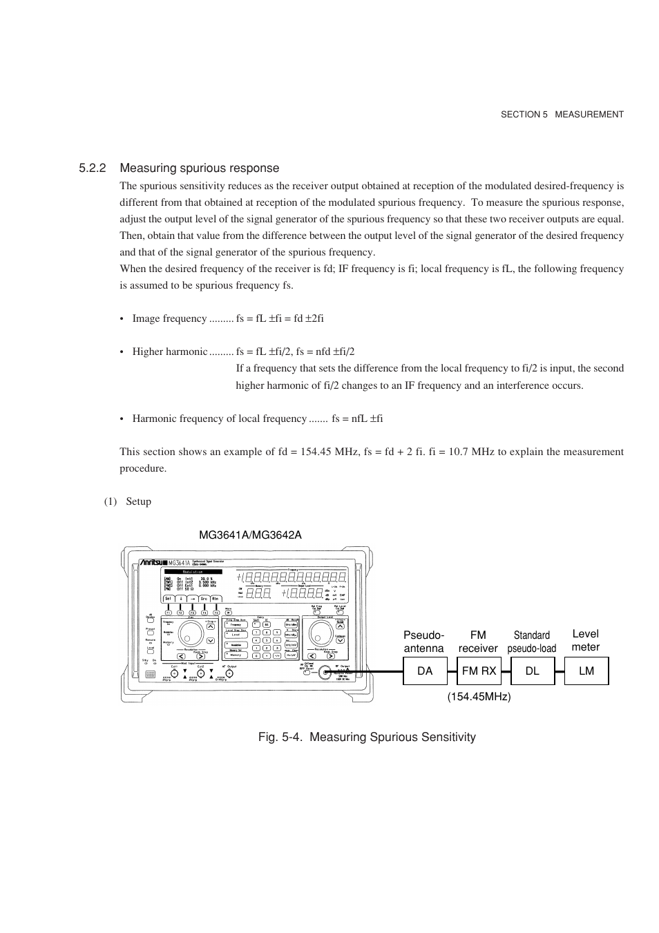 2 measuring spurious response | Anritsu MG3641A User Manual | Page 99 / 212