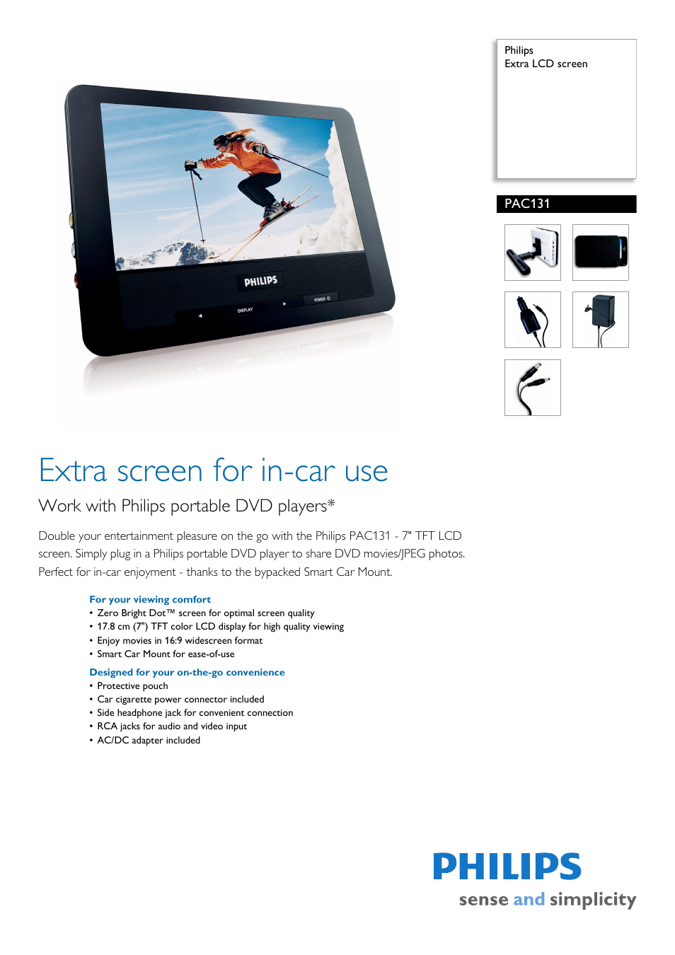 Philips Extra LCD screen PAC131 User Manual | 2 pages