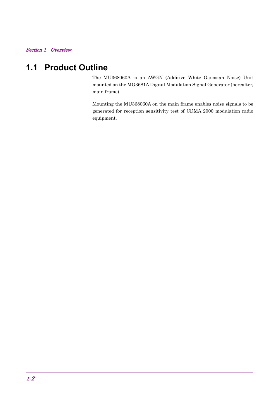 1 product outline | Anritsu AWGN MU368060A User Manual | Page 12 / 82