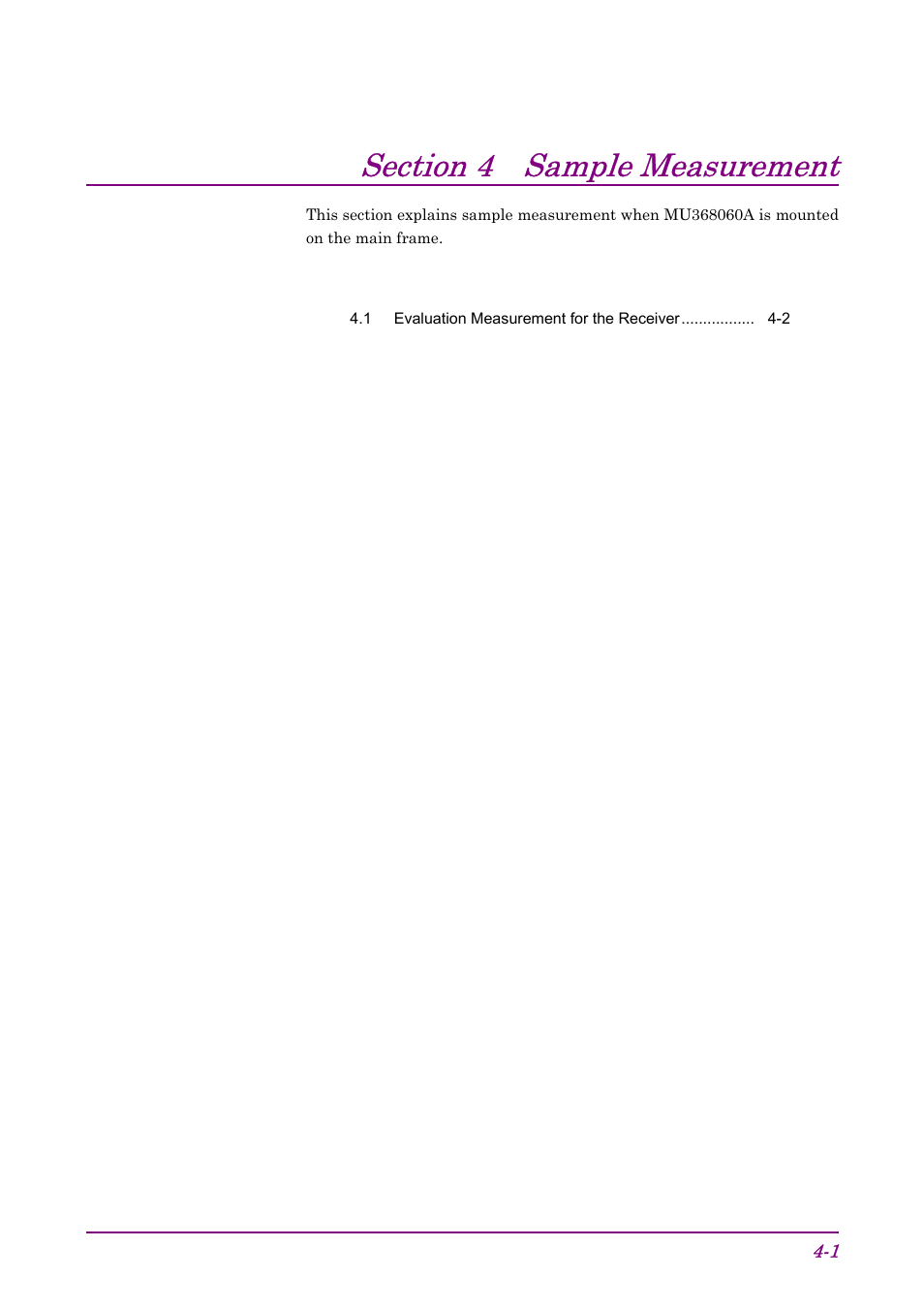Section 4 sample measurement | Anritsu AWGN MU368060A User Manual | Page 25 / 82