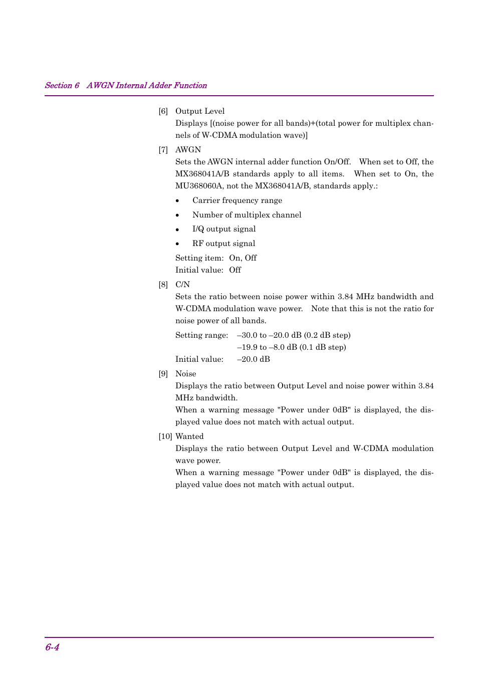 Anritsu AWGN MU368060A User Manual | Page 36 / 82