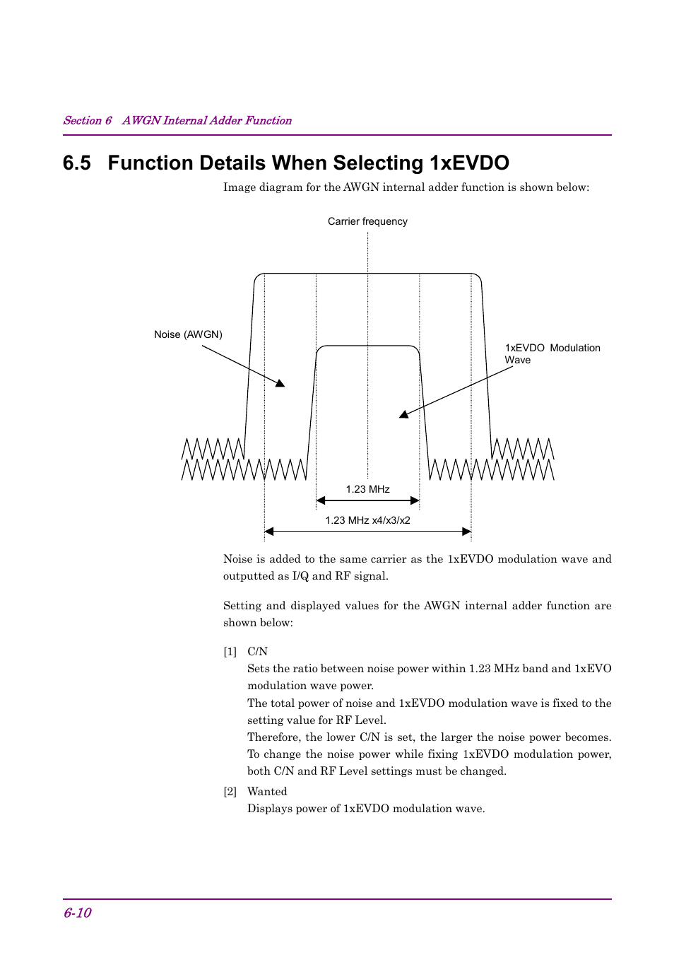 5 function details when selecting 1xevdo | Anritsu AWGN MU368060A User Manual | Page 42 / 82