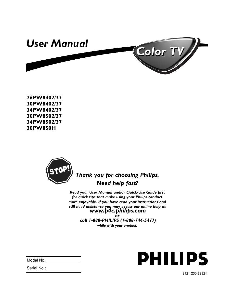 Philips 34PW8502-37B User Manual | 39 pages