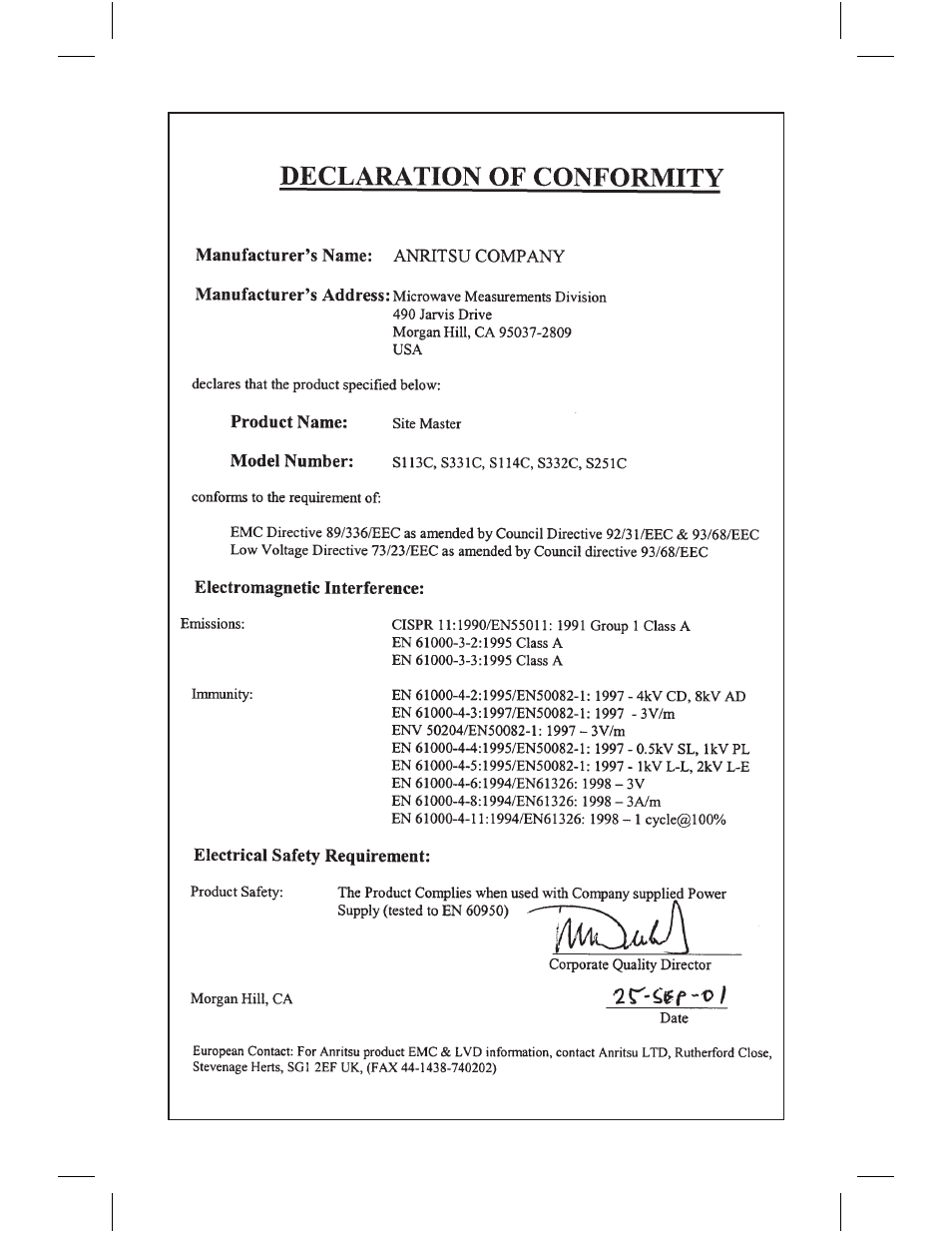 Chap ter 1 - gen eral in for ma tion | Anritsu S331C User Manual | Page 3 / 95