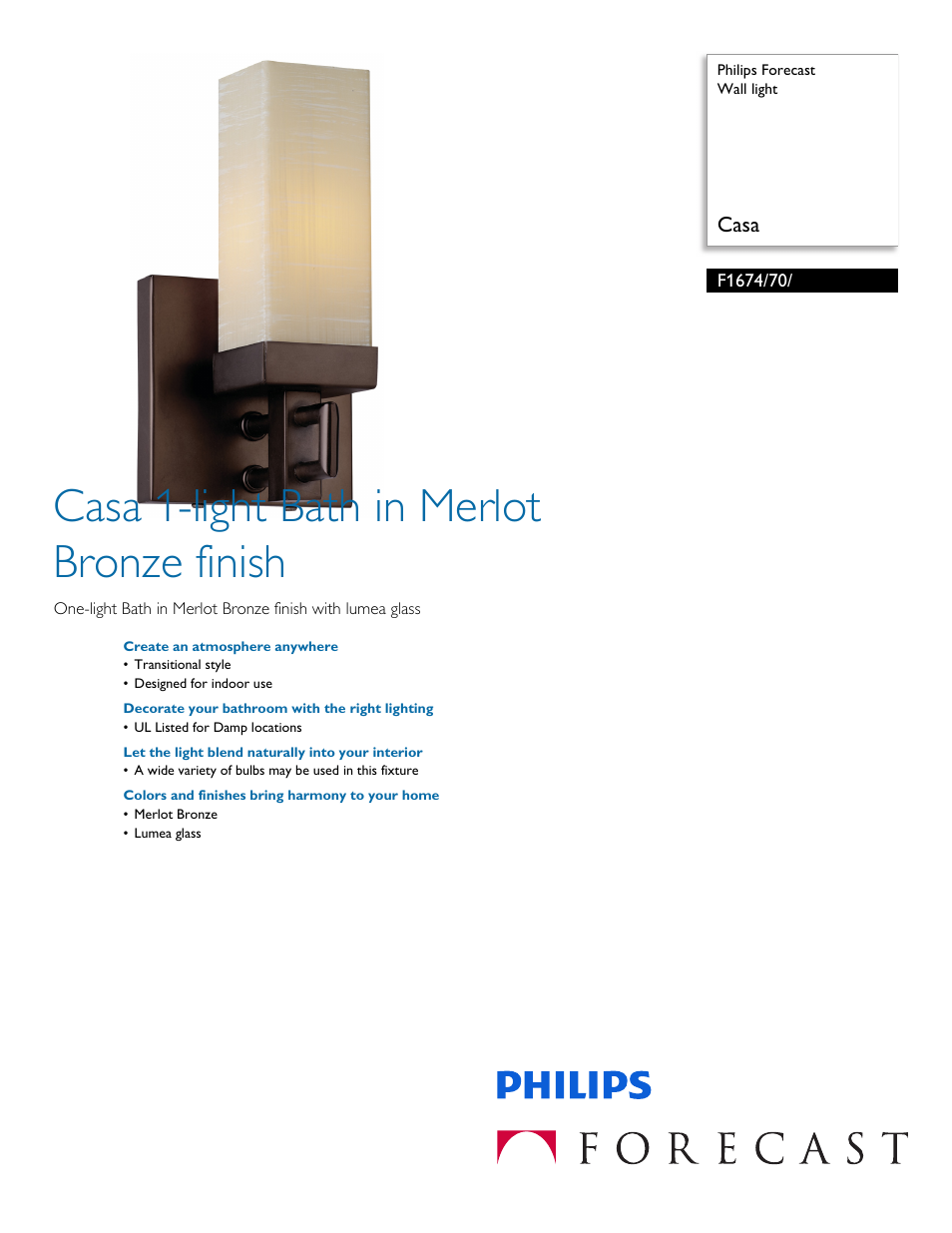 Philips F167470 User Manual | 2 pages
