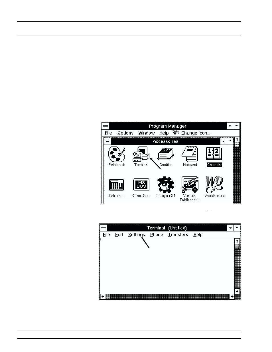 Pc setup - windows 3.1 4-8, Pc setup — windows 3.1 -8, Calibration initial setup | Anritsu 682XXB User Manual | Page 118 / 514