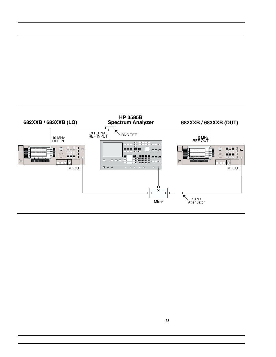 10 single sideband phase noise test 3-22, Test setup 3-22, Single sideband phase noise test, 3-22 | Single sideband phase noise test -22, Test setup -22 | Anritsu 682XXB User Manual | Page 82 / 514