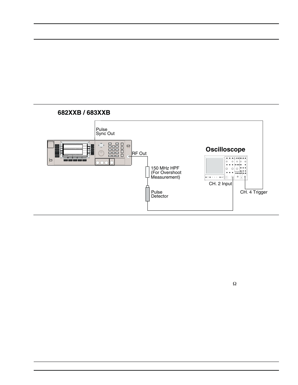 Test setup 3-39, Pulse modulation test: overshoot, 3-39, Pulse modulation test: pulse level accuracy, 3-39 | Pulse modulation test: rise/fall time, 3-39, Pulse modulation tests: rise time, Fall time, overshoot, and level -39, Test setup -39, Oscilloscope | Anritsu 682XXB User Manual | Page 99 / 514