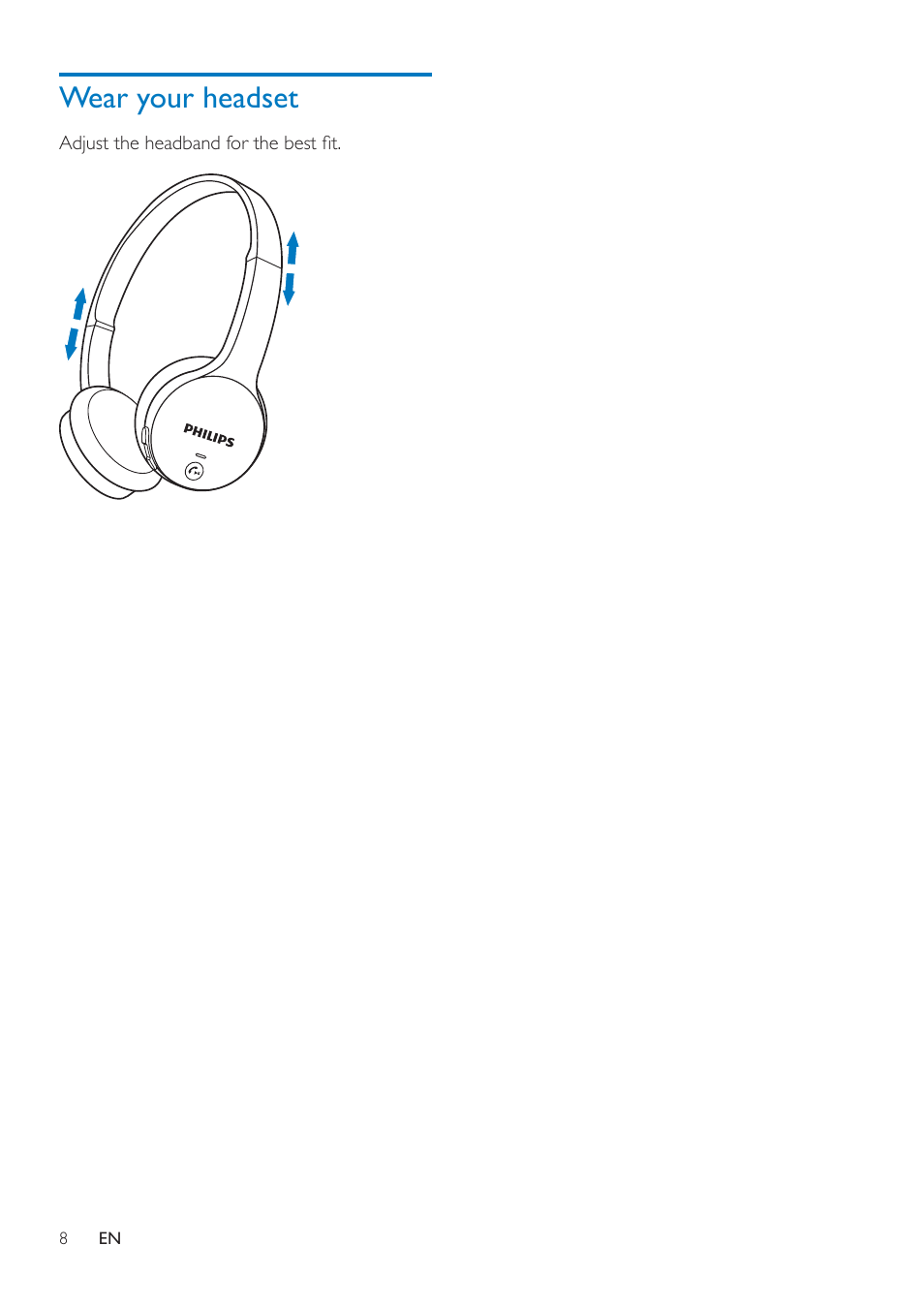 Wear your headset | Philips SHB4000WT-28 User Manual | Page 10 / 14