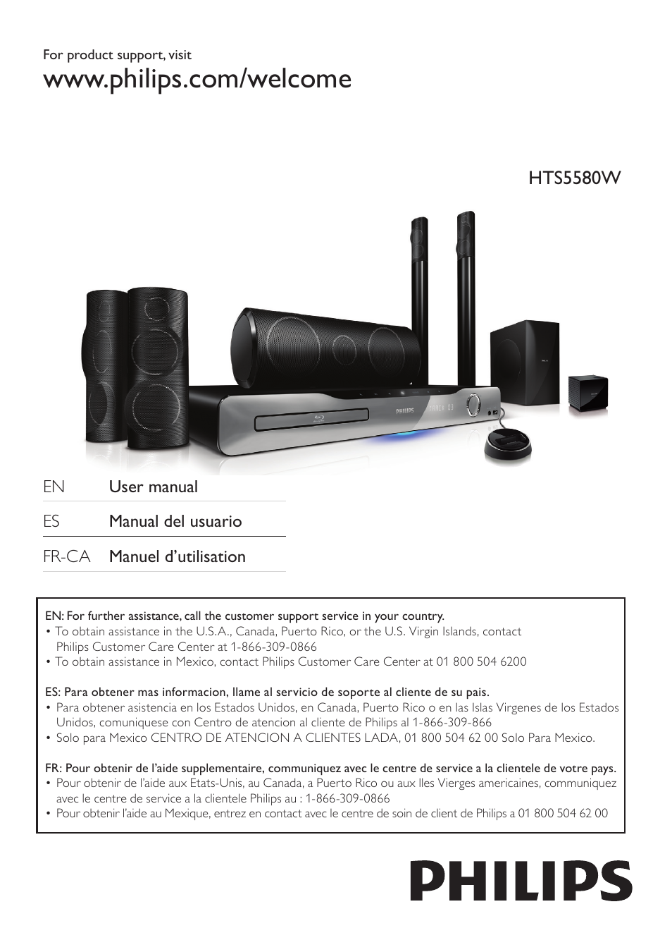 Philips HTS5580W-F7 User Manual | 34 pages