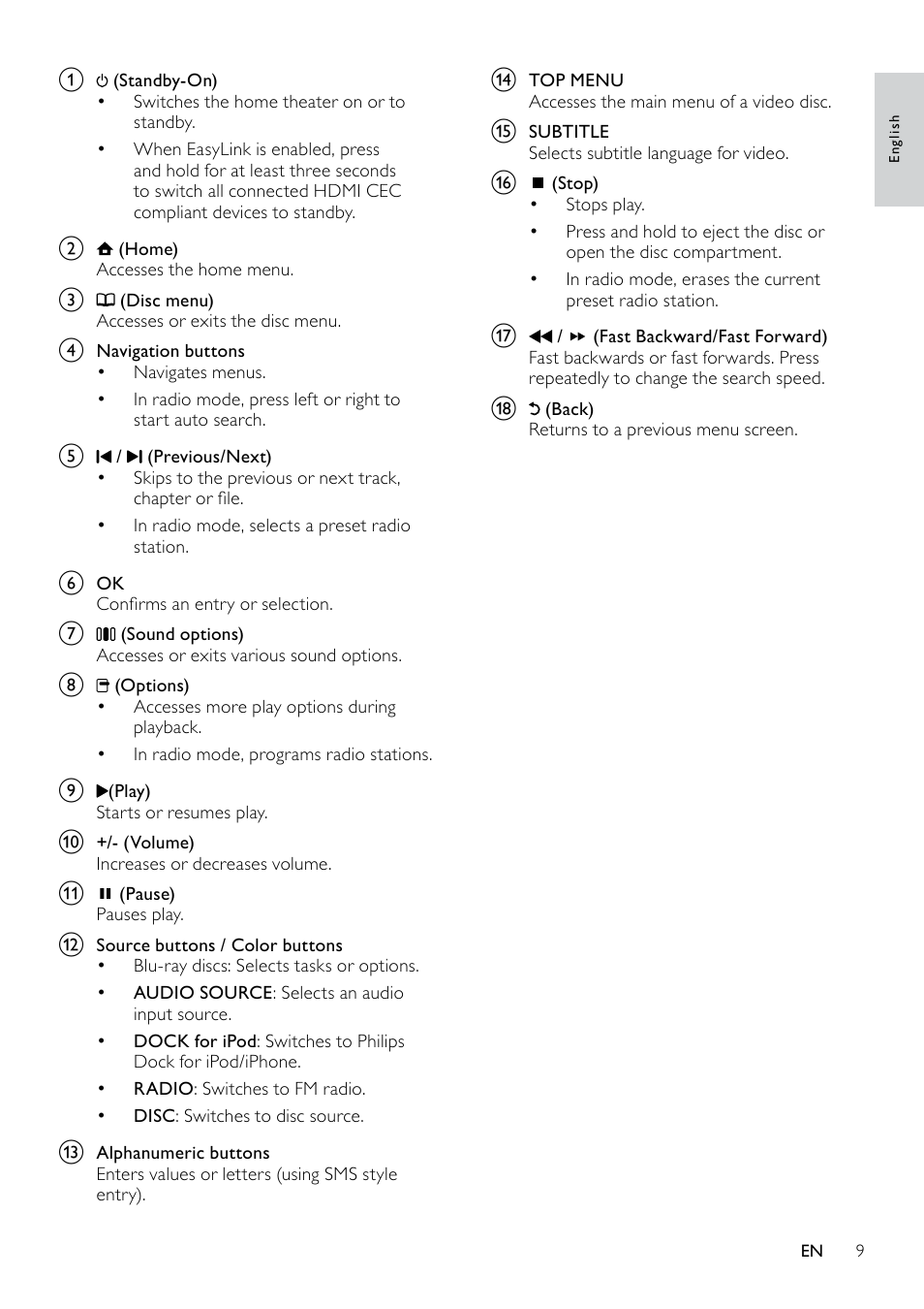Philips HTS5580W-F7 User Manual | Page 11 / 34