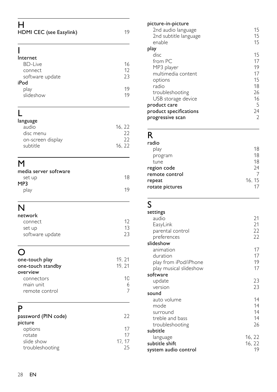 7 update software, Check software version, Update software from the network | Update software from a usb | Philips HTS5580W-F7 User Manual | Page 30 / 34
