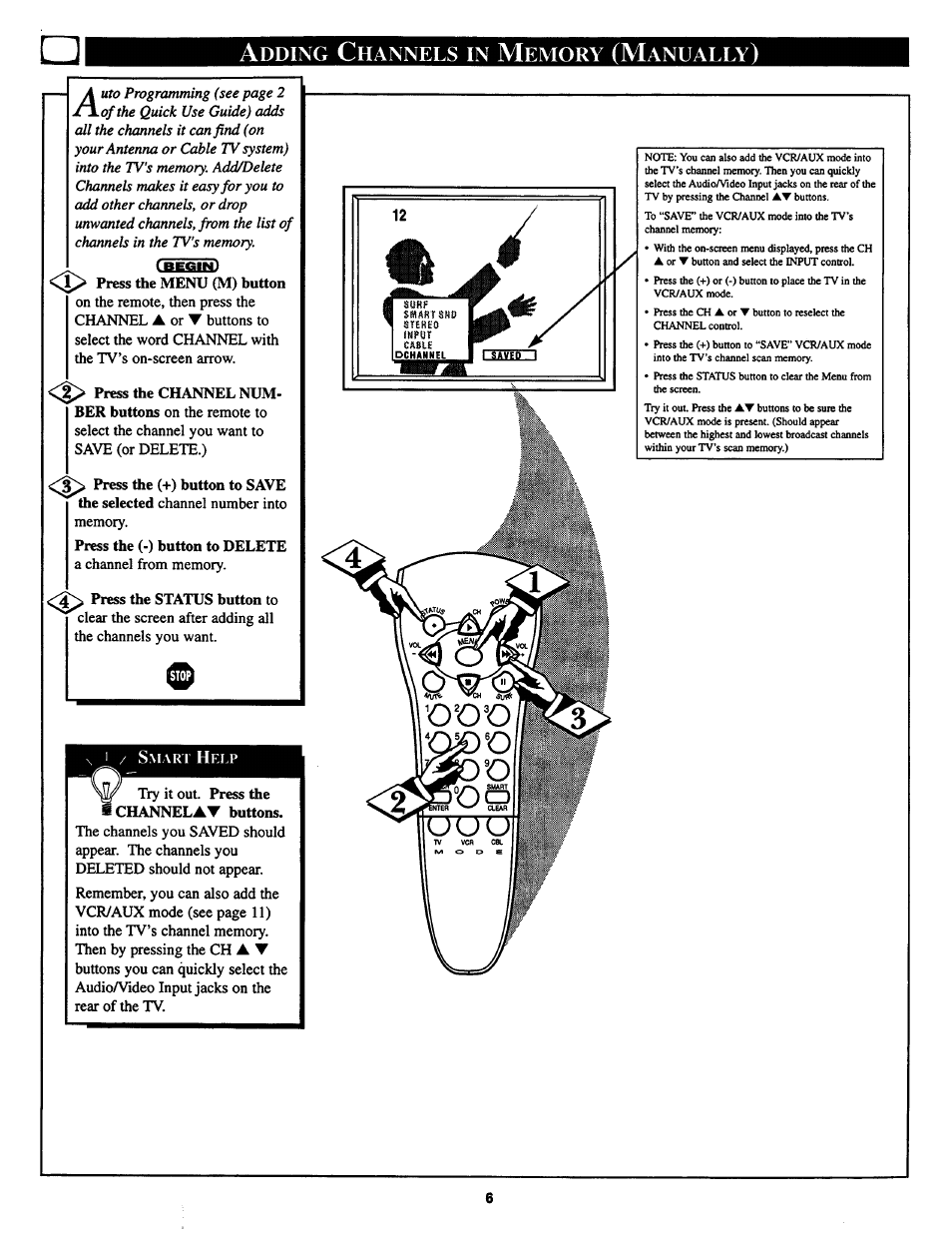 Adding channels in memory (manually), Dding, Hannels | Emory, Anually | Philips 27TS54C User Manual | Page 6 / 24